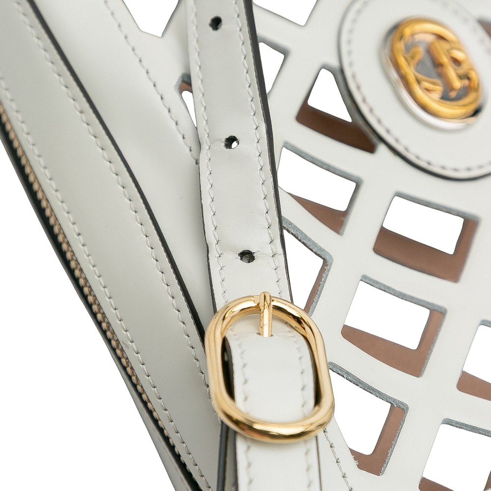 Pre-Loved Gucci Cutout Leather and Flora Canvas Infinity Crossbody - Picture 11 of 12